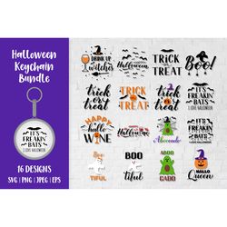 Halloween keychain bundle SVG cut files. Halloween quotes keychains