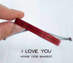I LOVE YOU morse code bracelet, Christmas gift, Valentine's day gift, Boyfriend and Girlfriend gift, Husband and Wife