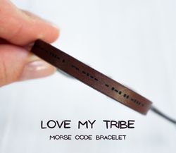 LOVE MY TRIBE morse code bracelet, best friend gifts, friendship bracelet, motivation bracelet, best friend braclets
