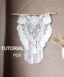 Macrame PATTERN for beginners, Easy macrame tutorial Wall Hanging, Wall decor DIY