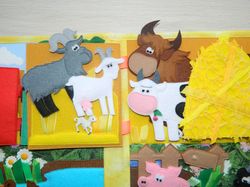 FARM Educational Tablet, Farm Felt Book Activity, Forest Animals Play Set, Play Animals Set, Montessori Book for Kids