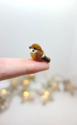 Tiny needle felted sparrow, miniature bird