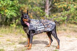 Camouflage Dog Coat with Turtleneck, Dog Jacket, Dog Fleece Coat, Custom Made Dog Winter coat for all breeds Fleece Hood