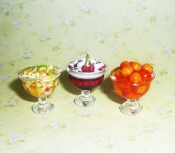 Dollhouse miniature (3 pieces) 1:12 Desserts