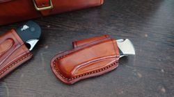 Leather sheath for folding knife BUCK 112/Custom leather sheath for Buck 112