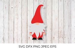 Cute Nordic gnome SVG. Christmas or Valentines gnome