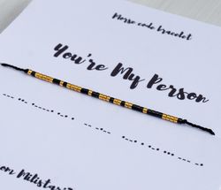 YOU'RE MY PERSON Morse code bracelet, gift for her and him, boyfriend girlfriend husband wife gifts, Christmas gift