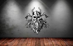viking skull ancient vikings runes symbols car sticker wall sticker vinyl decal mural art decor full color sticker