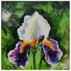 iris oil painting on canvas bright flower art iris imparto painting on canvas