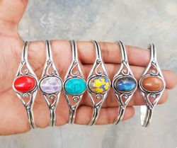 Wholesale Lot For Bulk Sale, Assorted Crystal Handmade Adjustable Bangle Bracelet Jewelry, Assorted Adjustable Bangle