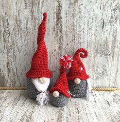 set christmas gnomes christmas decor crochet gnome christmas home decoration gnome crochet toys soft crochet toys
