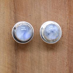 Moonstone 925 Silver Sterling Silver Handmade Stud Earrings