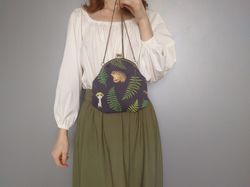 Cottagecore handbag, frog purse, mushroom purse, goblincore bag, kawaii purse, clutch, backpack, crossbody bag, purse