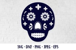 Dia de los Muertos sugar skull SVG. Mexican Day of the Dead