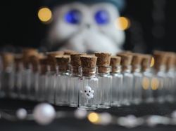 Little ghost Halloween dollhouse miniature crochet ghost in a glass bottle cute gift tiny ghost collectibles miniatures