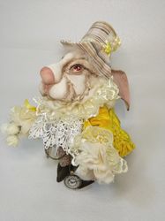 Alice in Wonderland white rabbit, Christmas gift for rabbit lovers, made to order