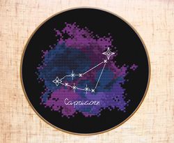 Capricorn Cross stitch pattern Constellation Zodiac cross stitch PDF