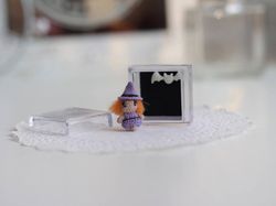 Halloween miniature crochet witch doll micro crochet toy creepy cute gift collectibles miniatures cute gift for mom