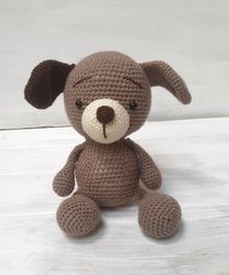 Hand Crochet Funny Dog Stuffed Toys Animals Knit Amigurumi Gift