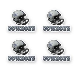 Dallas Cowboys Sticker Set of 4 by 3 inches NFL Team Helmet Die Cut Vinyl Decal Car WIndow Truck Door Outdoor