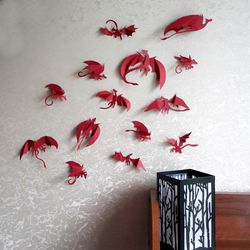 game of thrones decor, 3d dragon wall decal, mother of dragons, dragon decal