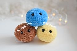 stress ball 1 pc, gift for autistic brother, cute worry pet squishy fidget toy, autism plush toy by KnittedToysKsu