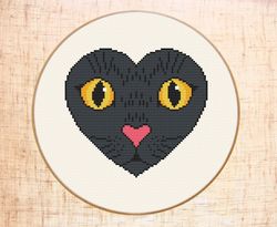 Cat cross stitch pattern PDF cross stitch modern Cat lover gift