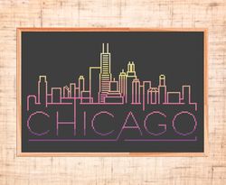 Chicago cross stitch pattern PDF cross stitch City skyline cross stitch Housewarming Instant download