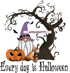 Gnome, pumpkin, tree - Every day is Halloween