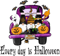 Gnome, pumpkin, car, ghost - Every day is Halloween-2