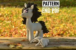 My little pony, cute pony unicorn, English Crochet Pattern PDF