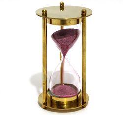 Nautical Brass Sand Timer Hourglass Two Minutes Approx Flow Time Pink Sand