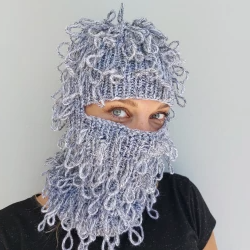 Distressed Knit Balaclava Face Mask crochet ski mask unisex balaclava hat