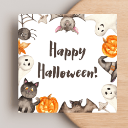 Happy Halloween greeting card printable, instant download