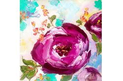 Rose Painting Original Art Impasto Oil Painting Flower Artwork 8 by 8