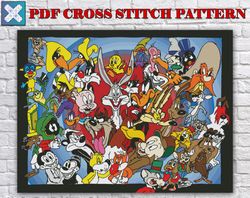 Looney Tunes Cross Stitch Pattern / Bugs Bunny Cross Stitch Pattern / Cartoon PDF Cross Stitch Chart / Tweety Pattern