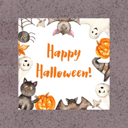 Happy Halloween printable card, instant download