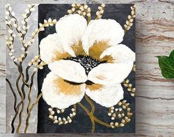 Californian Poppy Painting Original Art Landscape Artwork Flower Painting Beautiful Impasto Flower Small Painting 16.1