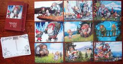 A set of postcards with trolls by the Swedish artist Rolf Lidberg-2, Trolls