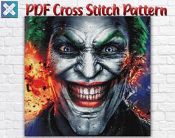Joker Cross Stitch Pattern / Batman Cross Stitch Pattern / Joker Instant Embroidery / Detective PDF Cross Stitch Chart