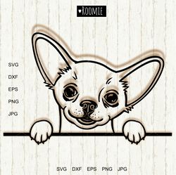 Chihuahua svg file, Dog face svg, Dog Puppy Animal Pet Pup Clipart Vector Cut file Cutting Cricut Silhouette laser /6