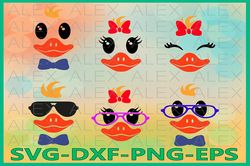 Duck faces Svg, Animals faces Svg, Girls Face svg