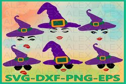 Witch Face Svg, Halloween Svg, Witch with glasses Svg