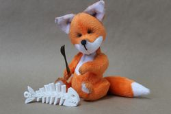 Teddy fox. Teddy friends. Interior toy. Handmade stuffed fox