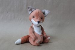 Stuffed Teddy fox. Collectible teddy fox. Handmade artist teddy fox