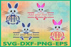 Bunny Svg, Bunny Split monogram SVG, Easter SVG, Easter Cut