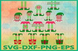 Elf Monogram SVG, Christmas Monogram Frame, Elf png