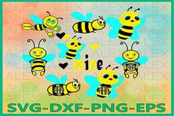 Bee Svg, Bees Frame SVG File, Bee Monogram Frames