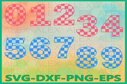 Numbers SVG Files, Checkered Numbers Svg