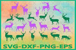 Deer SVG, Deer Silhouette png, Deer Clipart, Animals SVG